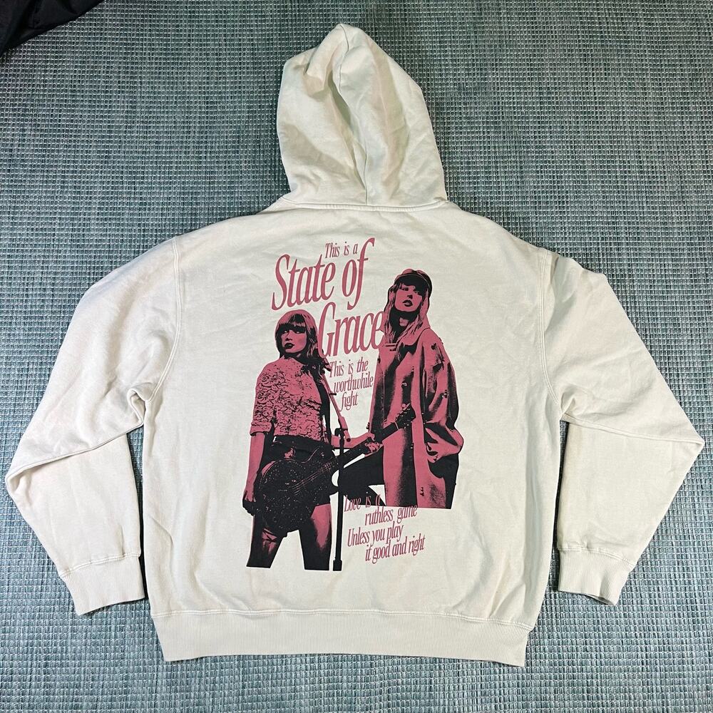 Taylor Swift Red Tour Hoodie Official Merch Size L Rare Piece Brand New Beige